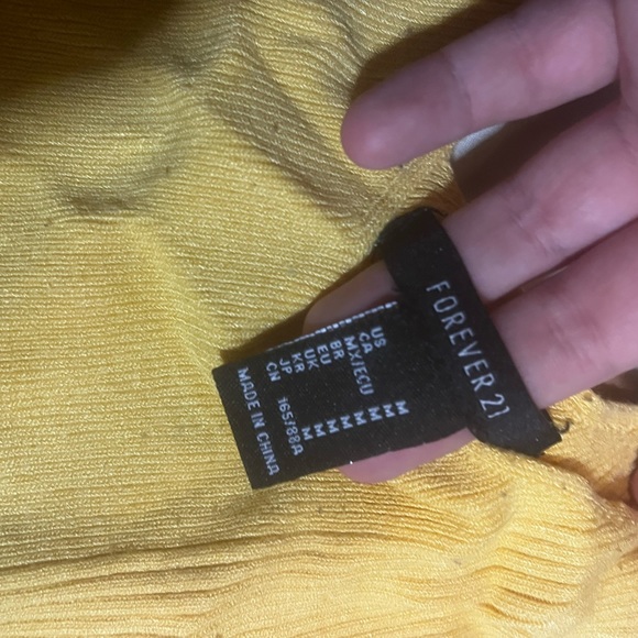 yellow ribbed crop cami - Picture 3 of 3